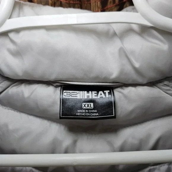 32°Degrees Silver Zip Front Puffy Jacket-Polyester/Nylon-Size XXL - Picture 4 of 5